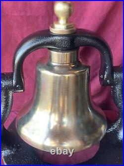 Antique Brass Locomotive Bell & Cradle possibly New York Central Railroad