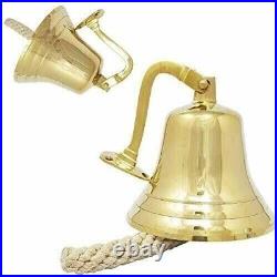 Antique Brass Maritime Bell Nautical Handmade Wall Hanging Bell For Home Kitchen