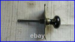 Antique Brass Mechanical Door Bell Pull Black China (Victorian butler maid)