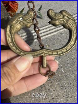 Antique Brass Monastery Bell Dragon Head Handle Vocem Meam Audi Latin