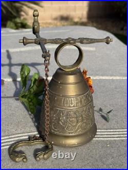 Antique Brass Monastery Bell Dragon Head Handle Vocem Meam Audi Latin