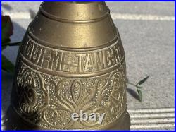 Antique Brass Monastery Bell Dragon Head Handle Vocem Meam Audi Latin