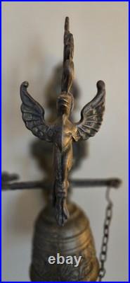 Antique Brass Monastery door Bell Gothic Angel Dragon