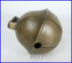 Antique Brass No. 12 Stamped Brass Swedish Sleigh Bell 3.5 Manufacturing Crack