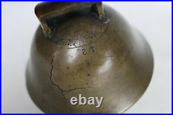 Antique Brass No. 12 Stamped Brass Swedish Sleigh Bell 3.5 Manufacturing Crack