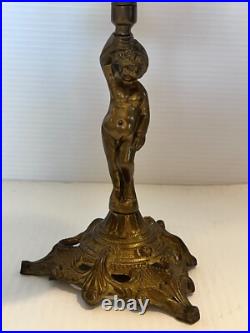 Antique Brass Nude Cherub Hotel Counter Reception Bell Brass 10