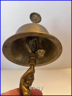 Antique Brass Nude Cherub Hotel Counter Reception Bell Brass 10