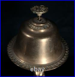 Antique Brass Ornate Hotel Reception Bell Customer Service 10 Nude Cherub (R2)