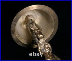 Antique Brass Ornate Hotel Reception Bell Customer Service 10 Nude Cherub (R2)