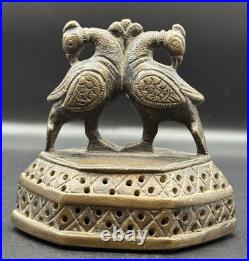 Antique Brass Peacock Bell Handmade Vintage Bird Figurine Decorative Collect