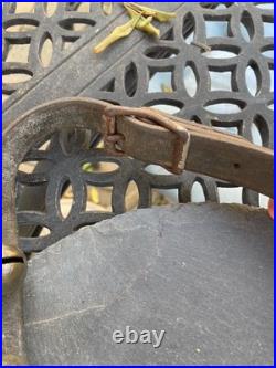 Antique Brass Petal Sleigh Bell Strap W. E. Barton WEB Running Horse 1880s
