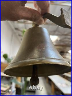 Antique Brass Reclaimed Gold Door Bell with Mounting Bracket Decorative Hardware