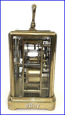 Antique Brass STRIKING ON BELL Carriage Clock HALL & CO MANCHESTER