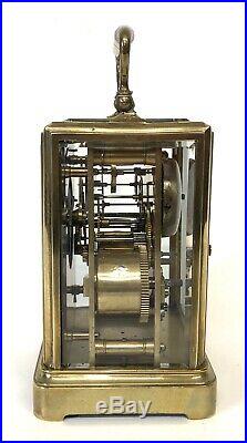 Antique Brass STRIKING ON BELL Carriage Clock HALL & CO MANCHESTER