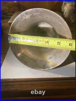 Antique Brass School Bell 10 Inches! Wood Handle Country Hand Heavy! 1850-1890
