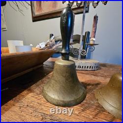 Antique Brass School Bells 7 and 9