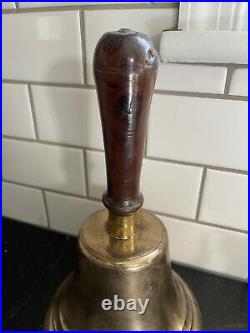 Antique Brass School Masters Bell Extra Large 12 tall Great Sound