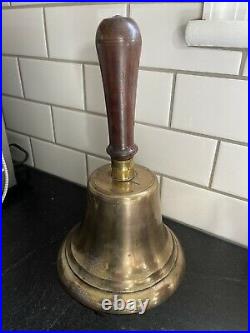 Antique Brass School Masters Bell Extra Large 12 tall Great Sound