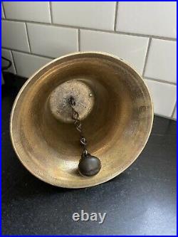 Antique Brass School Masters Bell Extra Large 12 tall Great Sound