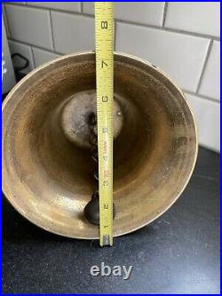 Antique Brass School Masters Bell Extra Large 12 tall Great Sound