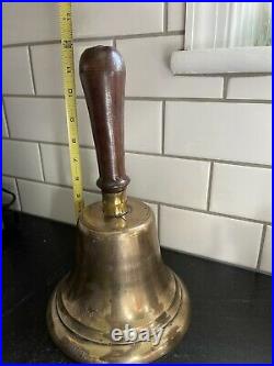 Antique Brass School Masters Bell Extra Large 12 tall Great Sound