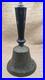 Antique Brass Schoolmarm Bell Large Wood-Handheld School Bell 7.25