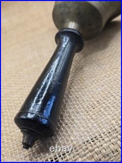 Antique Brass Schoolmarm Bell Large Wood-Handheld School Bell 7.25