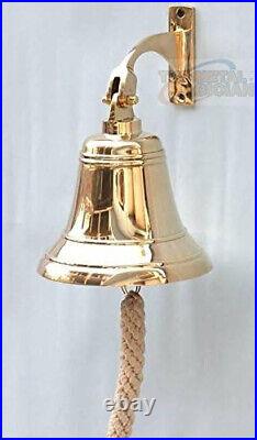 Antique Brass Ship Bell Polished Nautical, Heavy Duty Brass Bell, Maritime Gift
