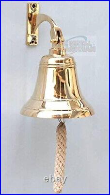 Antique Brass Ship Bell Polished Nautical, Heavy Duty Brass Bell, Maritime Gift