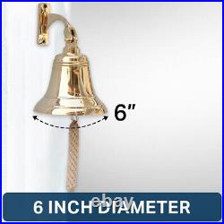 Antique Brass Ship Bell Polished Nautical, Heavy Duty Brass Bell, Maritime Gift