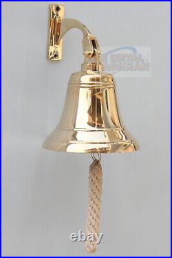 Antique Brass Ship Bell Polished Nautical, Heavy Duty Brass Bell, Maritime Gift