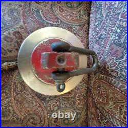 Antique Brass Ship's Bell with Rope Pull and Mounting Hardware