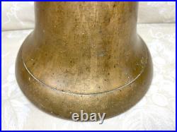 Antique Brass Signal Bell with Clapper Repaired Hanger No Maker's Mark