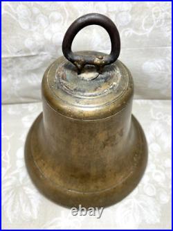 Antique Brass Signal Bell with Clapper Repaired Hanger No Maker's Mark