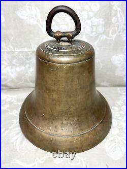Antique Brass Signal Bell with Clapper Repaired Hanger No Maker's Mark