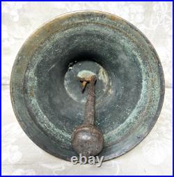 Antique Brass Signal Bell with Clapper Repaired Hanger No Maker's Mark