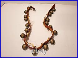 Antique Brass Sleigh Bells 18 Bells 33 Long FREE SHIPPING