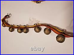 Antique Brass Sleigh Bells 18 Bells 33 Long FREE SHIPPING