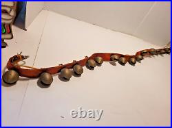 Antique Brass Sleigh Bells 18 Bells 33 Long FREE SHIPPING