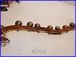 Antique Brass Sleigh Bells 18 Bells 33 Long FREE SHIPPING