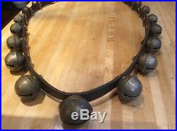 Antique Brass Sleigh Bells -19 Bells