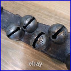 Antique Brass Sleigh Bells 21 Bells Double Row