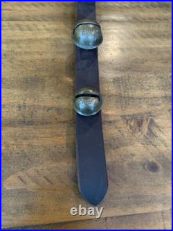 Antique Brass Sleigh Bells- Circuit Rider Unique Mushroom Shape-Etched Phrases