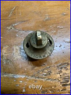 Antique Brass Sleigh Bells- Circuit Rider Unique Mushroom Shape-Etched Phrases