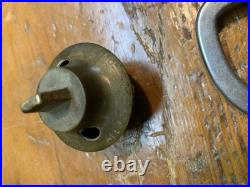 Antique Brass Sleigh Bells- Circuit Rider Unique Mushroom Shape-Etched Phrases