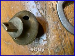 Antique Brass Sleigh Bells- Circuit Rider Unique Mushroom Shape-Etched Phrases