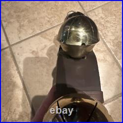 Antique Brass Sleigh Bells HUGE Graduated Pristine Leather Strap Christmas Vtg
