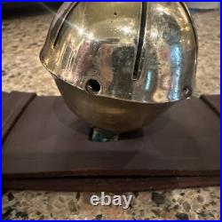 Antique Brass Sleigh Bells HUGE Graduated Pristine Leather Strap Christmas Vtg
