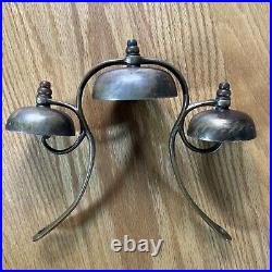 Antique Brass Sleigh Bells Horse Harness Collar Tower Bells Christmas Original