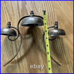Antique Brass Sleigh Bells Horse Harness Collar Tower Bells Christmas Original